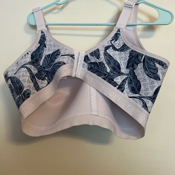 Cacique Blue and White Leaf Pattern Bra - Picture 3 of 3
